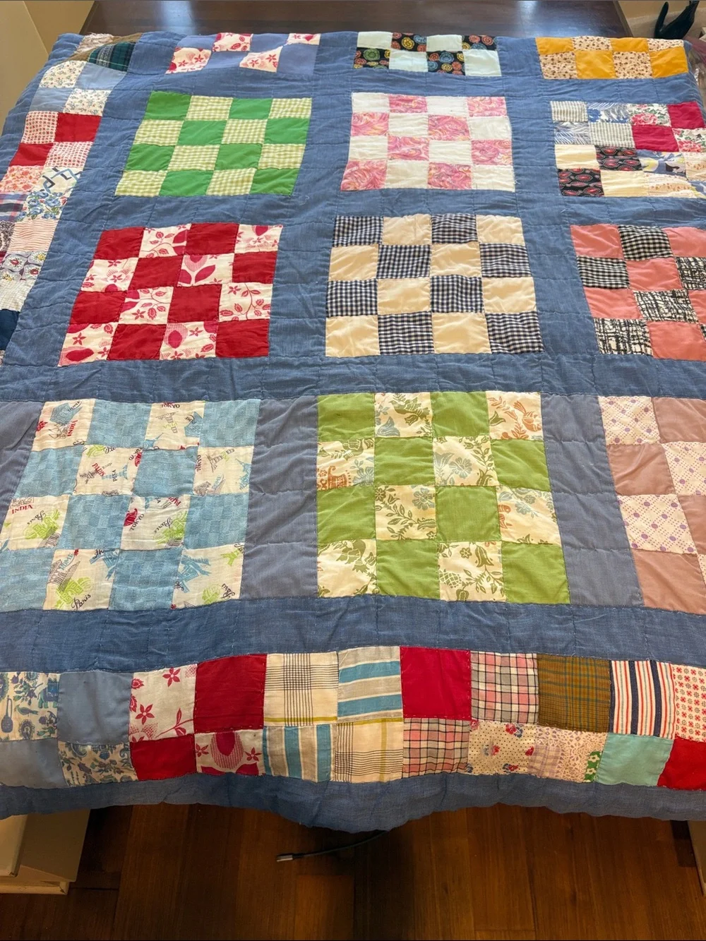 Vintage Hand stitched Patchwork Quilt